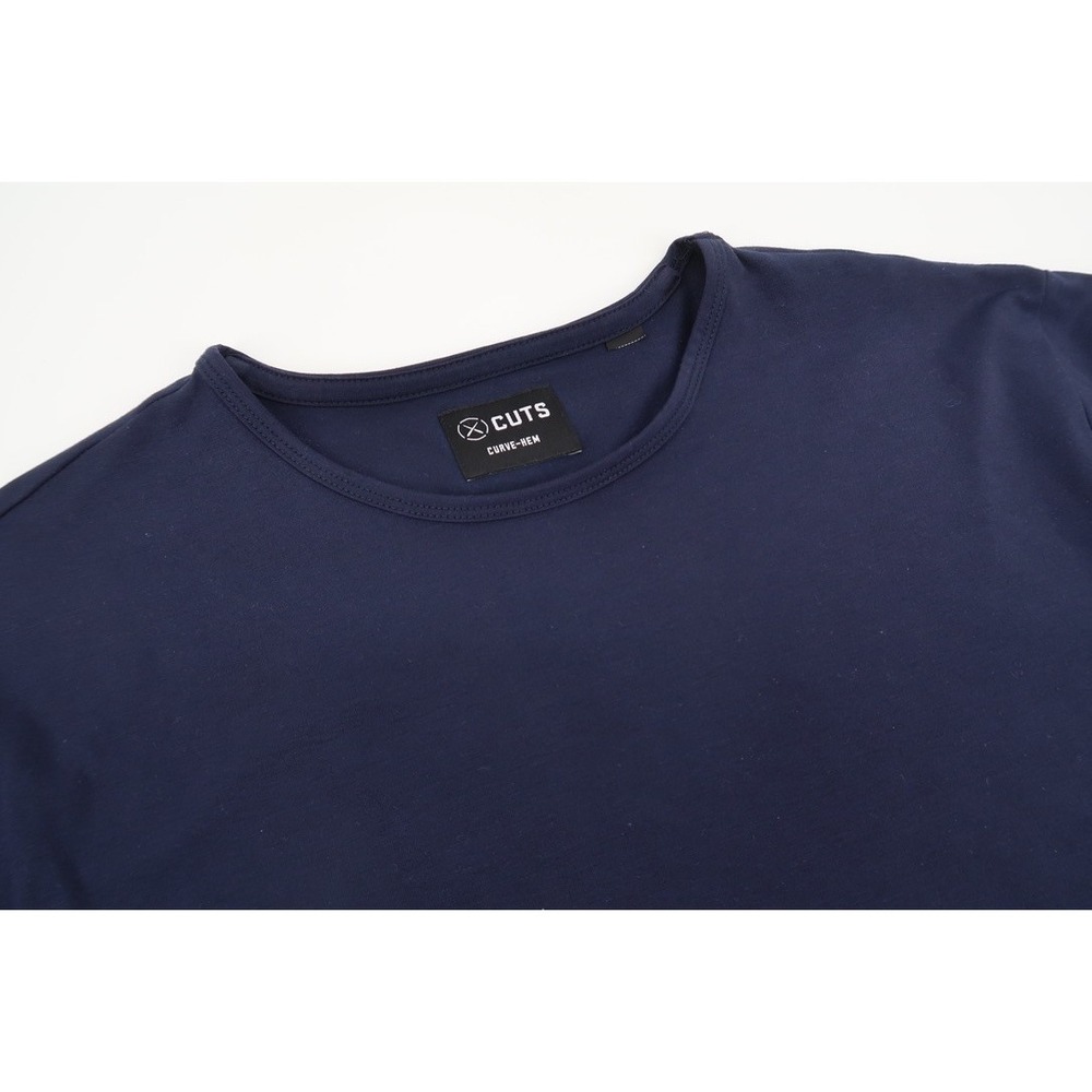 Cuts Clothing AO Curve Hem Mens Small Navy Tee Short‎ Sleeve T-Shirt Pyca Pro
